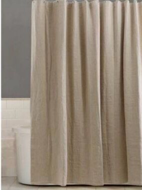 The Threadery Crinkle Linen Shower Curtain